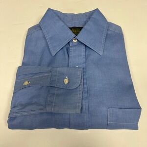 Gitman Brother for Nic's Toggery Dress Shirt Blue Cotton Button Down Mens 15 1/2